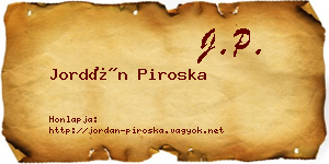 Jordán Piroska névjegykártya