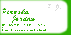 piroska jordan business card